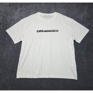 NWT Off-White Underlined Logo T-Shirt Men's XL White Short Sleeve 100% Cotton
